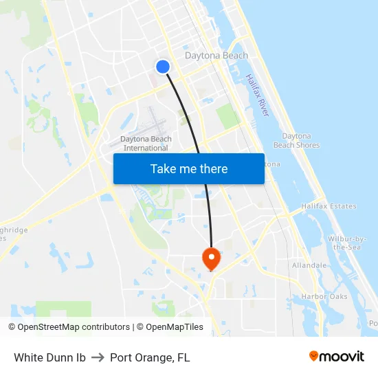 White  Dunn Ib to Port Orange, FL map