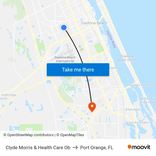 Clyde Morris & Health Care Ob to Port Orange, FL map