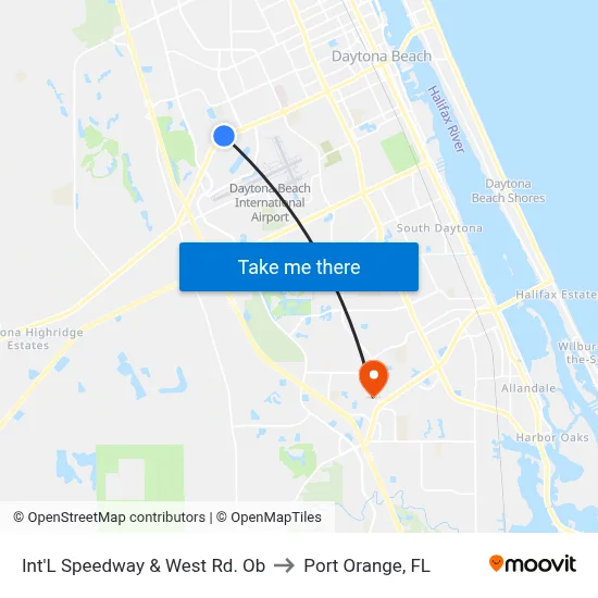 Int'L Speedway & West Rd. Ob to Port Orange, FL map