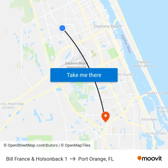Bill France & Holsonback 1 to Port Orange, FL map