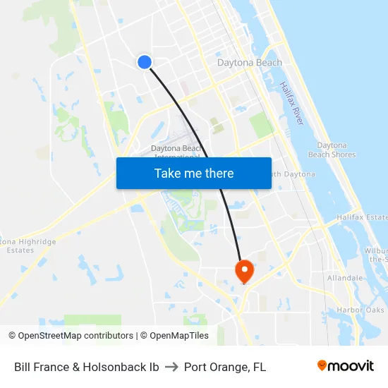Bill France & Holsonback  Ib to Port Orange, FL map