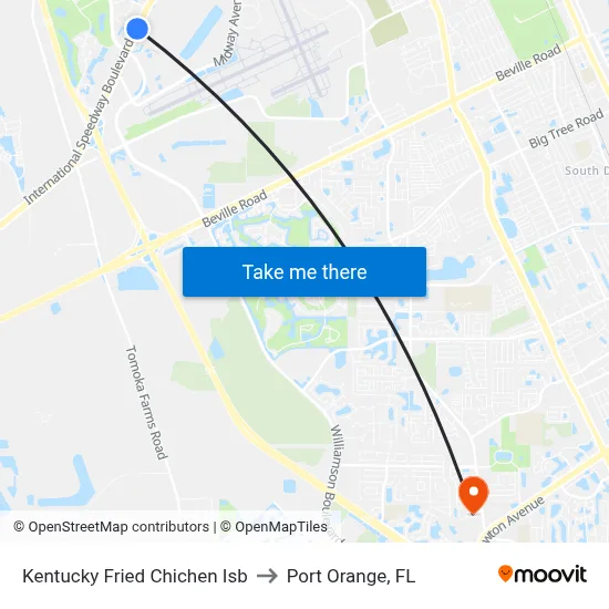 Kentucky Fried Chichen Isb to Port Orange, FL map