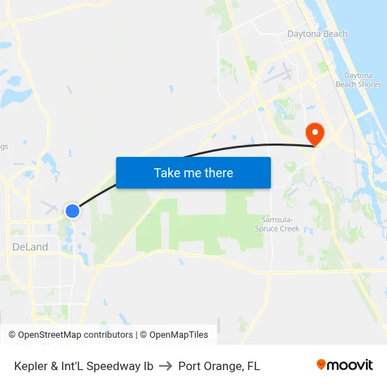 Kepler & Int'L Speedway Ib to Port Orange, FL map