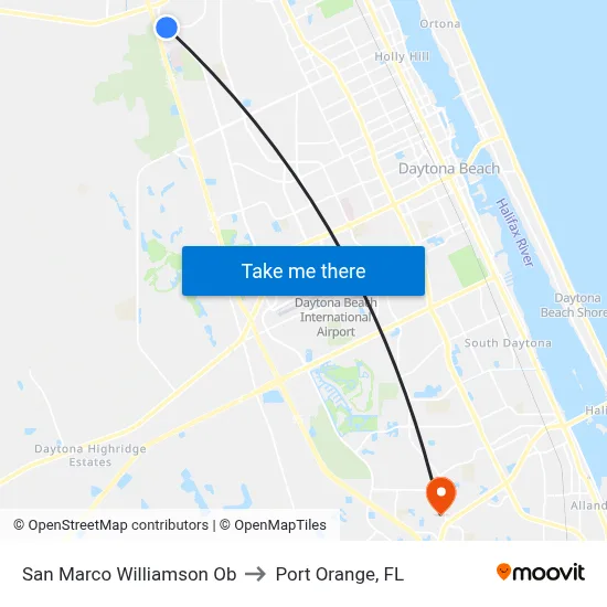 San Marco   Williamson Ob to Port Orange, FL map