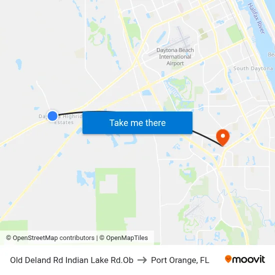 Old Deland Rd  Indian Lake Rd.Ob to Port Orange, FL map