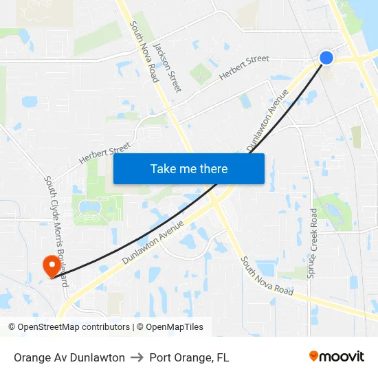 Orange Av  Dunlawton to Port Orange, FL map