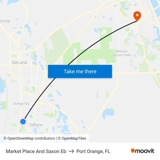 Market Place And Saxon Eb to Port Orange, FL map