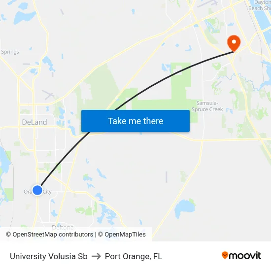 University  Volusia Sb to Port Orange, FL map