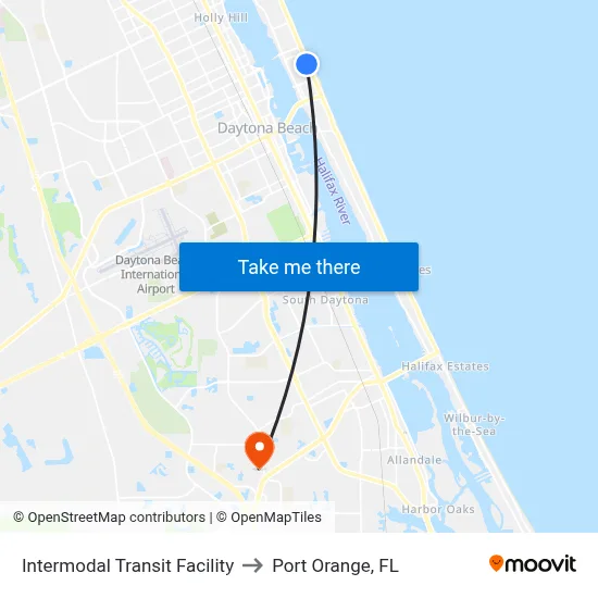 Intermodal Transit Facility to Port Orange, FL map