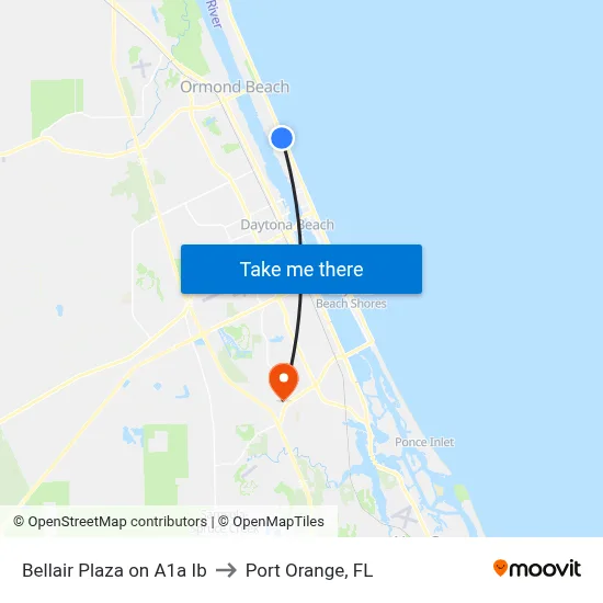 Bellair Plaza on A1a Ib to Port Orange, FL map