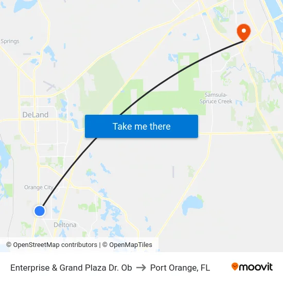 Enterprise & Grand Plaza Dr. Ob to Port Orange, FL map