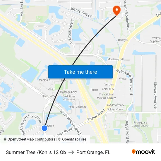 Summer Tree /Kohl's 12 Ob to Port Orange, FL map