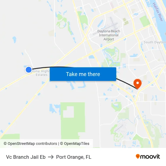 Vc Branch Jail Eb to Port Orange, FL map