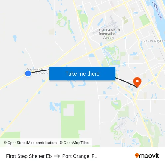 First Step Shelter Eb to Port Orange, FL map