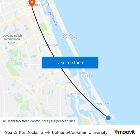 Sea Critter Docks  Ib to Bethune-Cookman University map