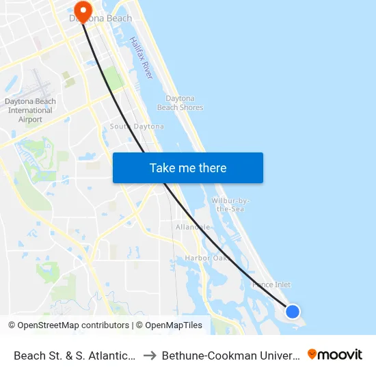 Beach St. & S. Atlantic Ob to Bethune-Cookman University map