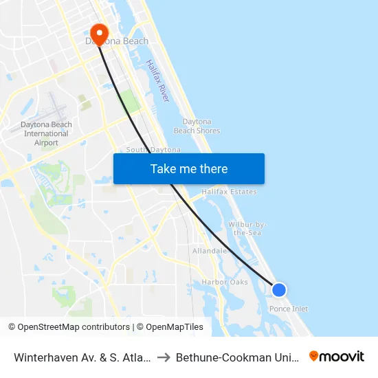 Winterhaven Av. & S. Atlantic Ib to Bethune-Cookman University map