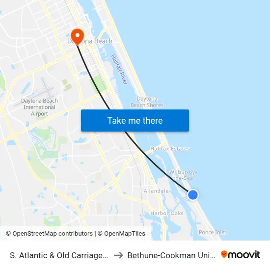 S. Atlantic & Old Carriage Rd. Ob to Bethune-Cookman University map