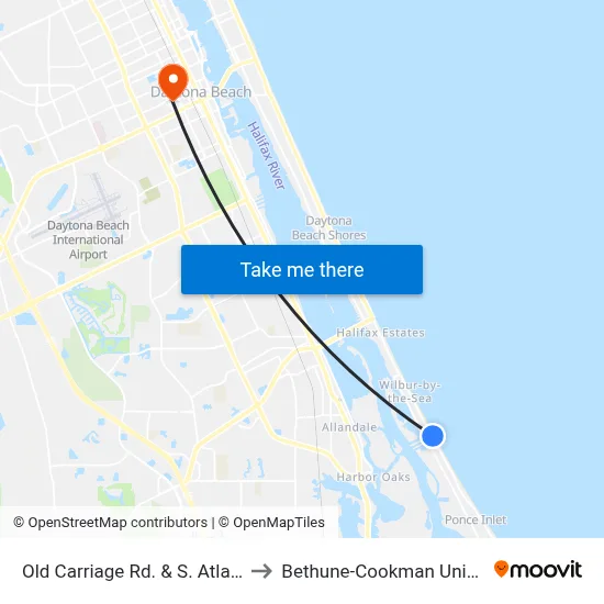 Old Carriage Rd. & S. Atlantic Ib to Bethune-Cookman University map