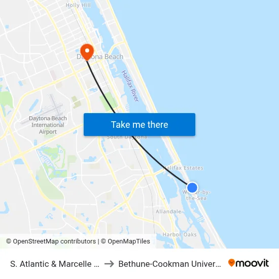 S. Atlantic & Marcelle Ob to Bethune-Cookman University map