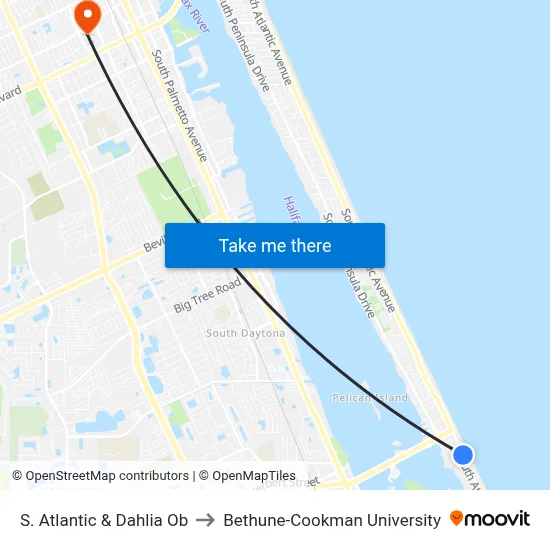 S. Atlantic & Dahlia Ob to Bethune-Cookman University map