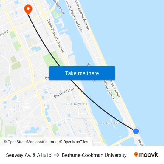 Seaway Av. & A1a Ib to Bethune-Cookman University map