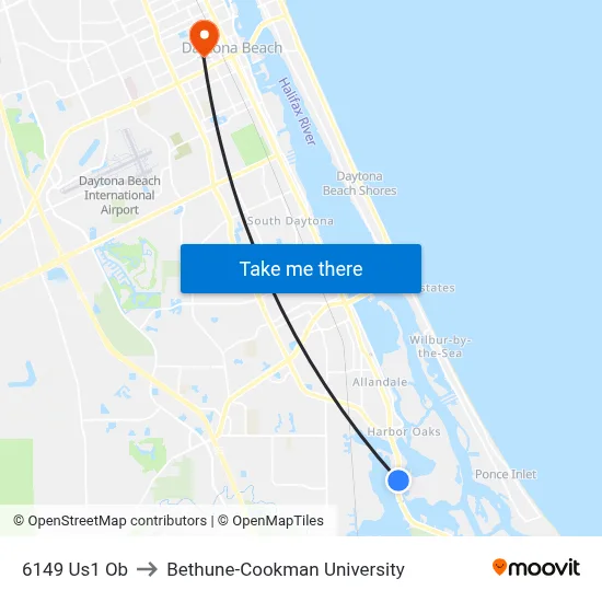 6149 Us1 Ob to Bethune-Cookman University map