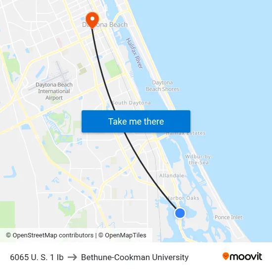 6065 U. S. 1 Ib to Bethune-Cookman University map