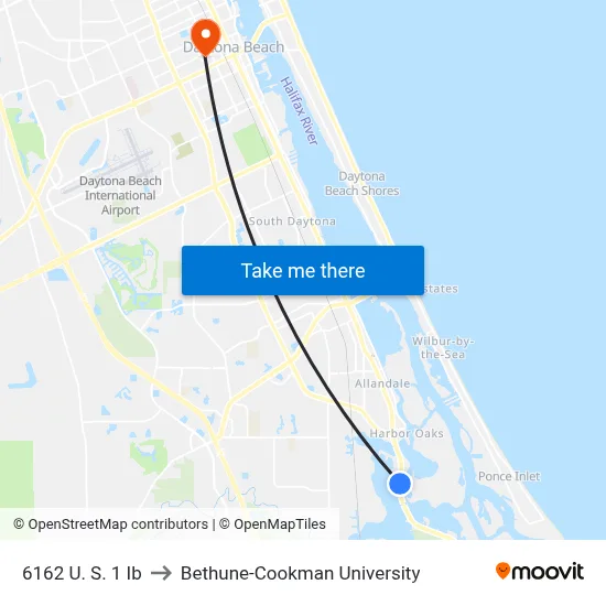 6162 U. S. 1 Ib to Bethune-Cookman University map
