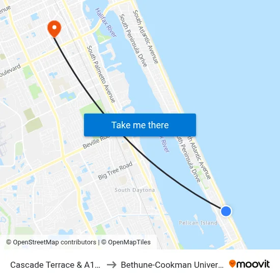 Cascade Terrace & A1a Ib to Bethune-Cookman University map