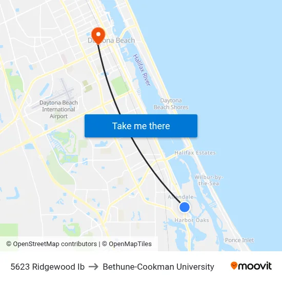 5623 Ridgewood Ib to Bethune-Cookman University map