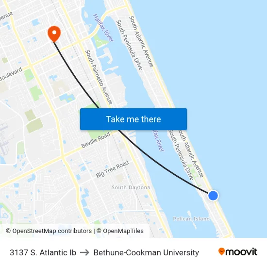3137 S. Atlantic Ib to Bethune-Cookman University map