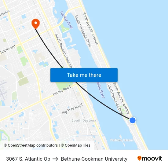 3067 S. Atlantic Ob to Bethune-Cookman University map