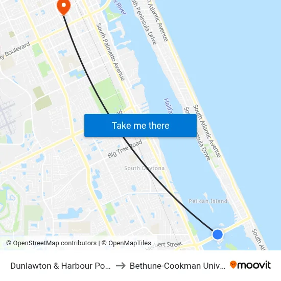 Dunlawton & Harbour Point Ob to Bethune-Cookman University map