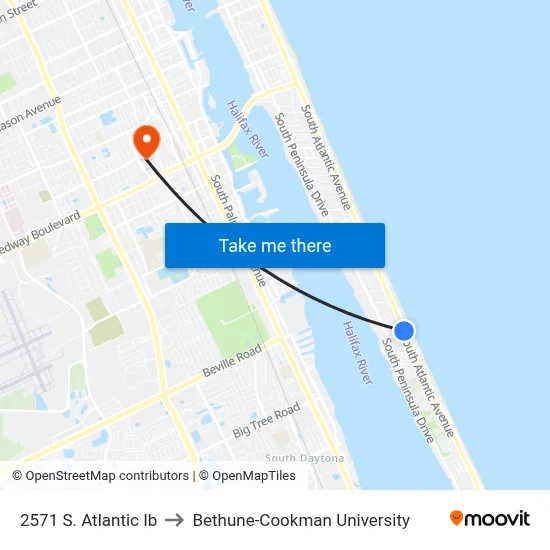 2571 S. Atlantic Ib to Bethune-Cookman University map