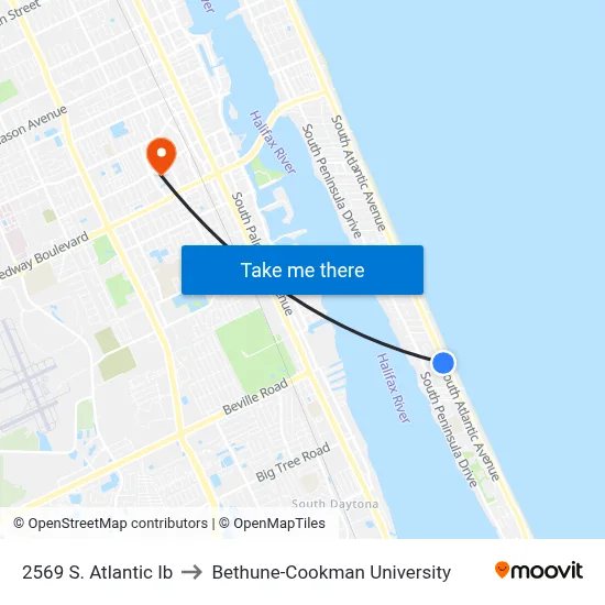 2569 S. Atlantic Ib to Bethune-Cookman University map