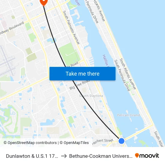 Dunlawton & U.S.1 17  Ib to Bethune-Cookman University map