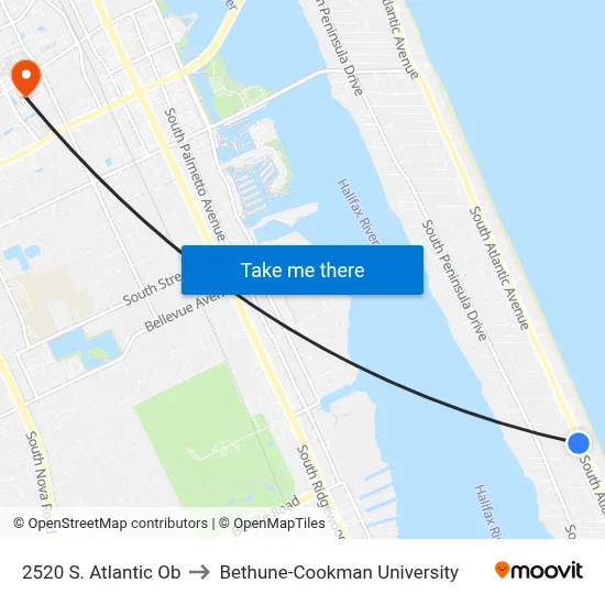 2520 S. Atlantic Ob to Bethune-Cookman University map