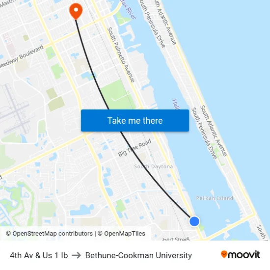 4th Av & Us 1 Ib to Bethune-Cookman University map