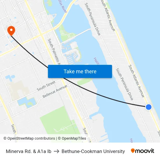 Minerva Rd. & A1a Ib to Bethune-Cookman University map