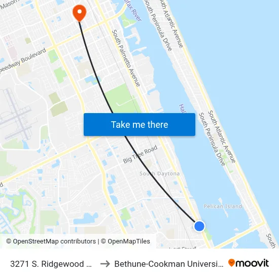 3271 S. Ridgewood Ob to Bethune-Cookman University map