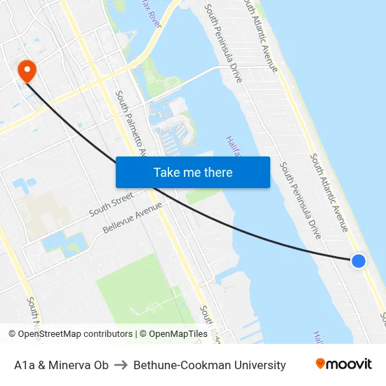 A1a & Minerva Ob to Bethune-Cookman University map