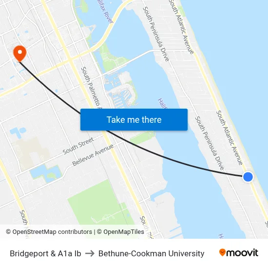Bridgeport & A1a Ib to Bethune-Cookman University map