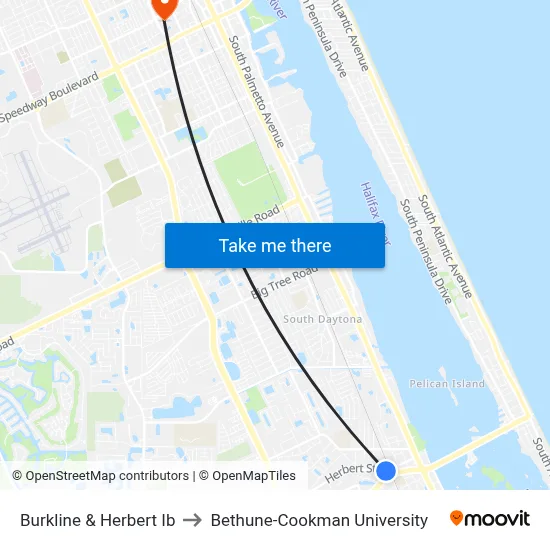 Burkline & Herbert Ib to Bethune-Cookman University map