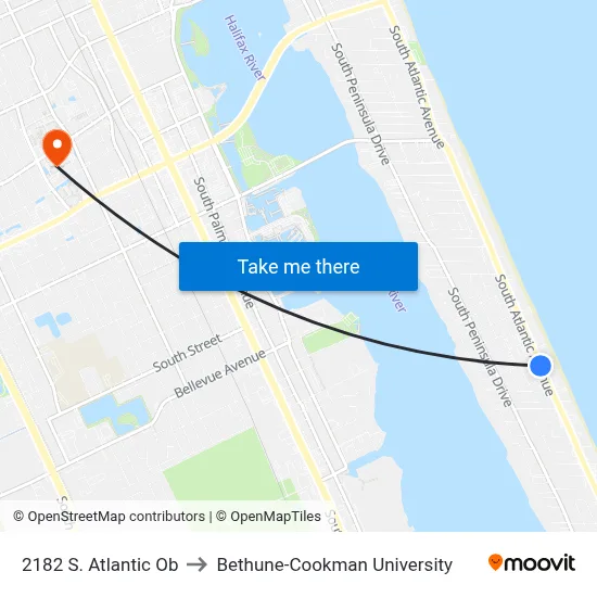 2182 S. Atlantic Ob to Bethune-Cookman University map