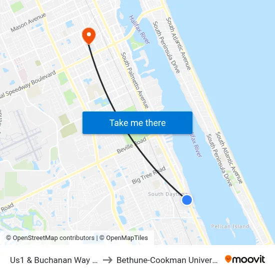 Us1 & Buchanan Way Ob to Bethune-Cookman University map