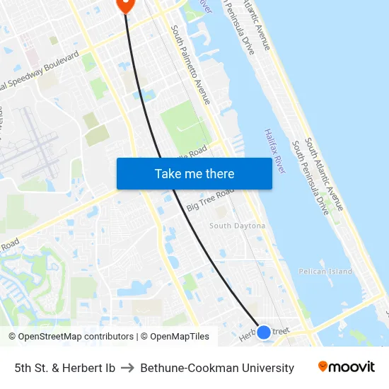 5th St. & Herbert Ib to Bethune-Cookman University map