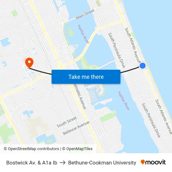 Bostwick Av. & A1a Ib to Bethune-Cookman University map