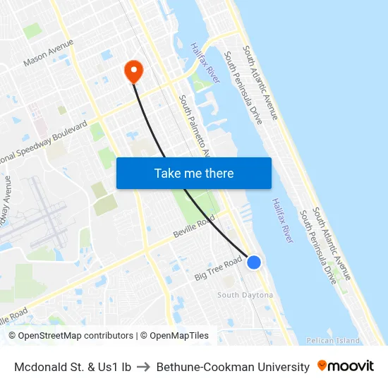 Mcdonald St. & Us1 Ib to Bethune-Cookman University map