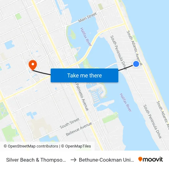 Silver Beach & Thompson Pl Ob to Bethune-Cookman University map